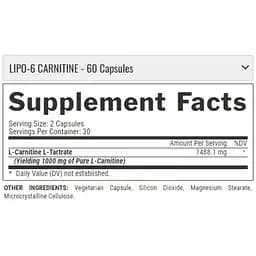 Л-карнітин Nutrex Research Lipo 6 Carnitine 120 капсул - мініатюра 3