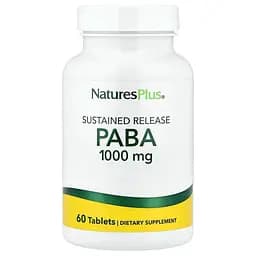 Пара-амінобензойна кислота NaturesPlus PABA 1000 mg Sustained Release 60 таблеток
