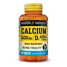 Вітаміни та мінерали Mason Natural Calcium 600 mg mg Plus Vitamin D3 200 таблеток