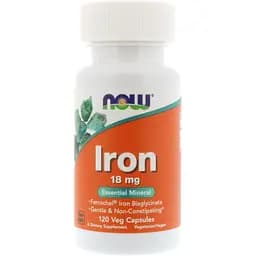 Залізо Now Foods Iron 18 мг 120 капсул