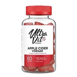 Яблучний оцет та вітамін В12, В9 VPLab UltraVit Apple Cider Vinegar, 60 желейок для підтримки травлення - мініатюра 1
