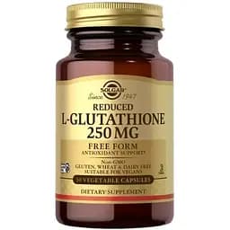 Натуральная добавка Solgar L-Glutathione 250 mg Reduced, 30 вегакапсул