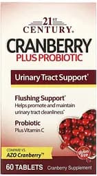 Натуральна добавка 21st Century Cranberry Plus Probiotic, 60 таблеток