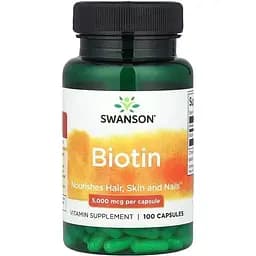 Біотин Swanson Biotin 5000 mcg 100 caps (1086-100-17-9652087-20)