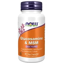 Препарат для суглобів і зв'язок NOW Glucosamine & MSM, 60 вегакапсул