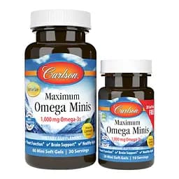 Жирні кислоти Carlson Labs Maximum Omega Minis 60+20 капсул