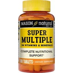 Натуральний комплекс мультивітамінів та мінералів Mason Natural Super Multiple 34 Vitamins and Minerals 100 пігулок