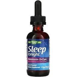 Мелатонин с L-теанином и травами Nature's Way Sleep Tonight без алкоголя со вкусом вишни 59 мл
