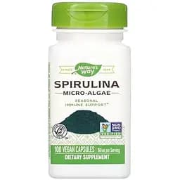 Спирулина Nature's Way Spirulina микроводоросли 760 мг 100 капсул