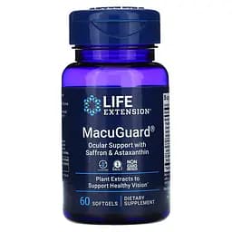 Натуральная добавка Life Extension MacuGuard Ocular Support with Saffron & Astaxanthin, 60 капсул - мініатюра 1