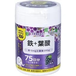 Жувальні таблетки Unimat Riken Zoo з залізом та фолієвою кислотою зі смаком винограду 150 шт.