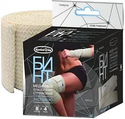 Бинт еластичний стрічковий Білосніжка з текстильною застібкою, 8 см х 4 м (721216)