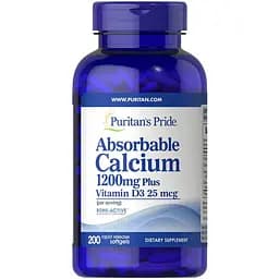 Витамины и минералы Puritan's Pride Absorbable Calcium with Vitamin D 200 капсул