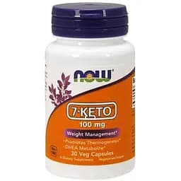 7-KETO Дегідроепіандростерон Now Foods 100 мг 30 вегетаріанських капсул