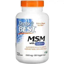 Метилсульфонілметан Doctor's Best MSM 1000 мг 180 капсул