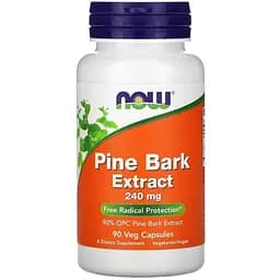 Натуральна добавка Now Pine Bark Extract 240 mg 90 вегакапсул