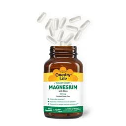 Магній з кремнієм Country Life Target-Mins Magnesium Caps with Silica 300 мг 60 вегетаріанських капсул - мініатюра 3