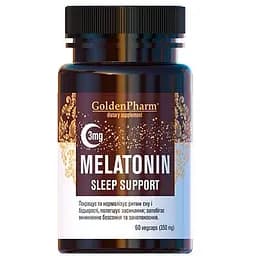 Натуральна добавка Golden Pharm Melatonin Sleep Support 3 mg 60 вегакапсул
