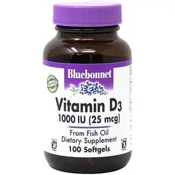 Витамины и минералы Bluebonnet Vitamin D3 1000 IU 100 капсул