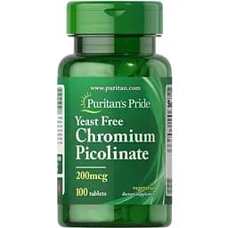 Хром піколінат Puritan's Pride без дріжджів 200 мкг 100 таблеток