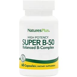 Витамины и минералы Natures Plus Super B-50 60 вегакапсул