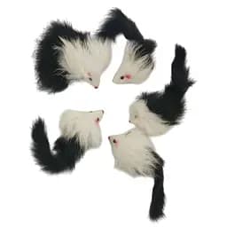 Іграшка для котів Миша М20 хутряна чорно-біла 6 см 1 шт. (36427)