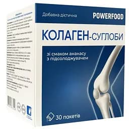 Колаген−суглоби Powerfood зі смаком ананаса з підсолоджувачем 6000 мг (mg) №30