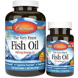 Жирні кислоти Carlson Labs The Very Finest Fish Oil Апельсин 700 мг 120+30 капсул