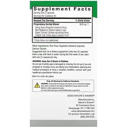 Жіночий трав'яний комплекс Nature's Answer Female Complex Herbal Combination 800 мг 90 вегетаріанських капсул - мініатюра 3