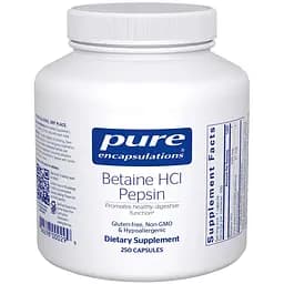 Дієтична добавка Pure Encapsulations Betaine HCL/Pepsin 250 капсул