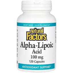 Альфа-липоевая кислота Natural Factors Alpha-Lipoic Acid 200 mg, 120 капсул для антиоксидантной защиты