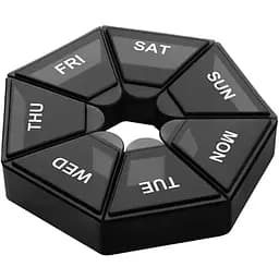 Таблетниця Semi 7Days Mini Pill Box Black 8.3x8.3x2.5 см
