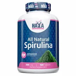 Натуральна добавка Haya Labs All Natural Spirulina 500 mg, 100 таблеток