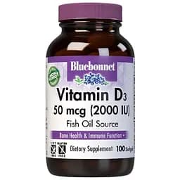 Вітамін D3 Bluebonnet Nutrition 2000IU 50 мкг 100 желатинових капсул - мініатюра 3