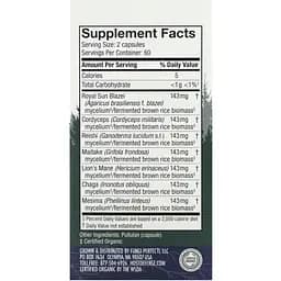 Щоденна підтримка імунітету комплекс із 7 грибів Fungi Perfecti Stamets 7 Daily Immune Support 120 вегетаріанських капсул - мініатюра 3