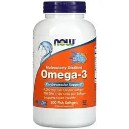 Жирные кислоты Now Omega-3 1000 мг 200 рыбных капсул
