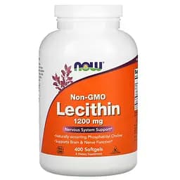 Натуральна добавка NOW Lecithin 1200 mg, 400 капсул - мініатюра 1