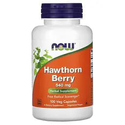 Натуральна добавка NOW Hawthorn Berry 540 mg, 100 вегакапсул - мініатюра 1