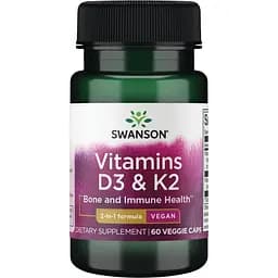 Вітаміни Swanson Vitamins D3 K2 2000 мг 60 капсул