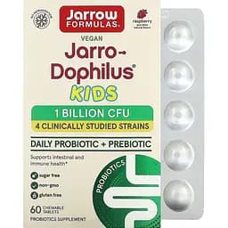 Пробіотики Jarrow Formulas Jarro-Dophilus Kids Probiotic + Prebiotic зі смаком малини 1 млрд 60 жувальних таблеток