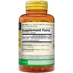 Вітамін D3 Mason Natural Vitamin D 10000 МО 30 гелевих капсул - мініатюра 2