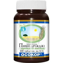 Дрожжи пивные Осокор с зародышами пшеницы 0.5 г 100 таблеток