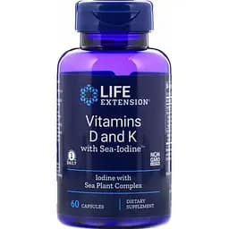 Витаминный комплекс с йодом Life Extension Vitamins D and K with Sea-Iodine 60 капсул