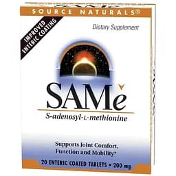 S-аденозил-L-метіонін Source Naturals SAMe Enteric Coated 200 мг 20 таблеток