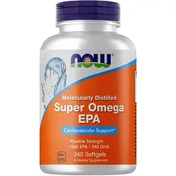 Жирні кислоти Now Super Omega-3 EPA 240 капсул
