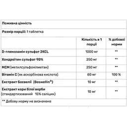 Комплекс для підтримки здоров'я суглобів Amix MuscleCore Osteo 90 таблеток - мініатюра 2