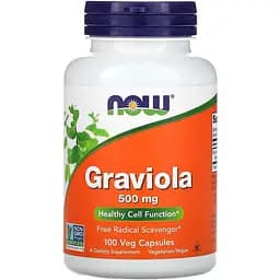 Натуральна добавка Now Graviola 500 mg 100 вегакапсул