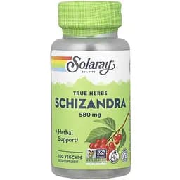Ягоди лимонника Solaray Schizandra Berry 580 мг 100 веганських капсул