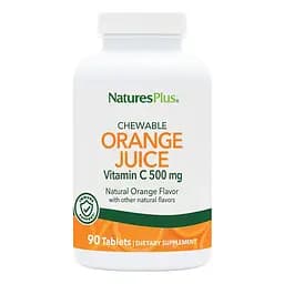 Вітаміни та мінерали Natures Plus Orange Juice Vitamin C 500 mg, 90 жувальних таблеток - мініатюра 1