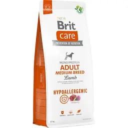 Сухий корм для собак середніх порід Brit Care Dog Hypoallergenic Adult Medium Breed, гіпоалергенний, з ягням, 12 кг